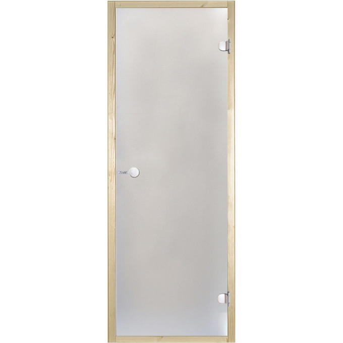 Дверь стеклянная HARVIA 7х19 коробка ольха, стекло сатин D71905L